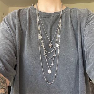 Silver layered necklace